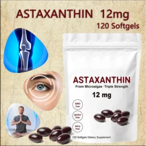 Premium Astaxanthin Capsules Antioxidant Supplements Supports Eye, Joint, Internal Circulation, Skin Health & Natural Tanning