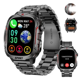 Strong Flashlight Smart Watch for Men/Women